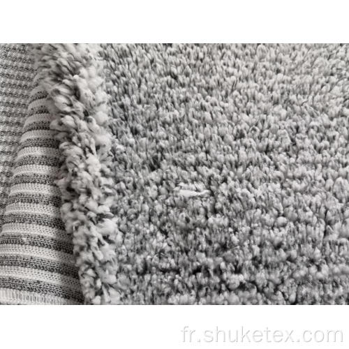 Tissu tricoté en molleton Sherpa à rayures 100% polyester